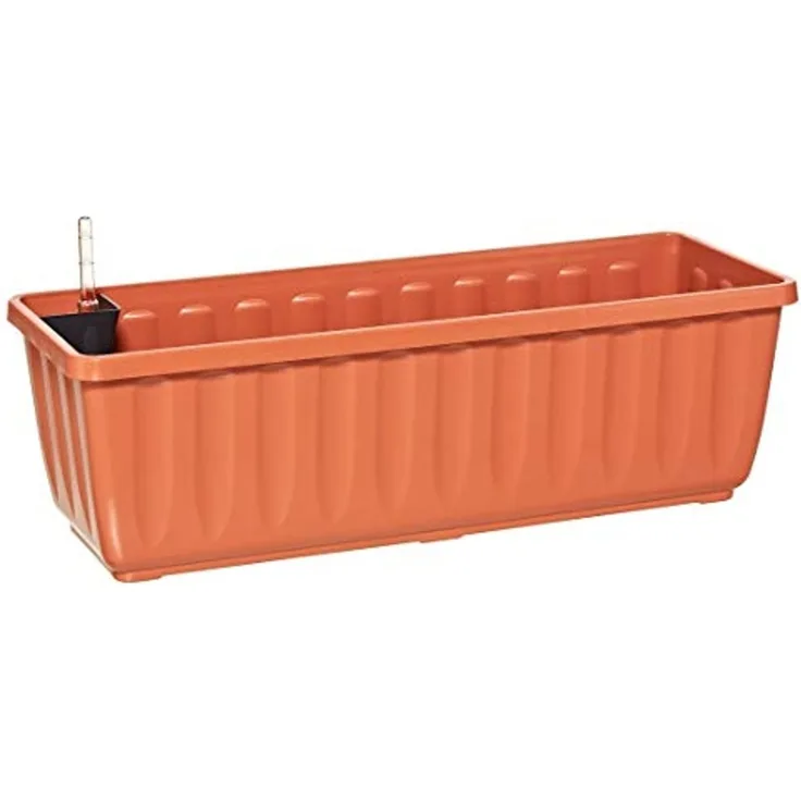 Dehner Blumenkasten Aqua-Flor Plus mit Bewässerungssystem, ca. 97. 5 x 22 x 19 cm, Kunststoff, terracotta