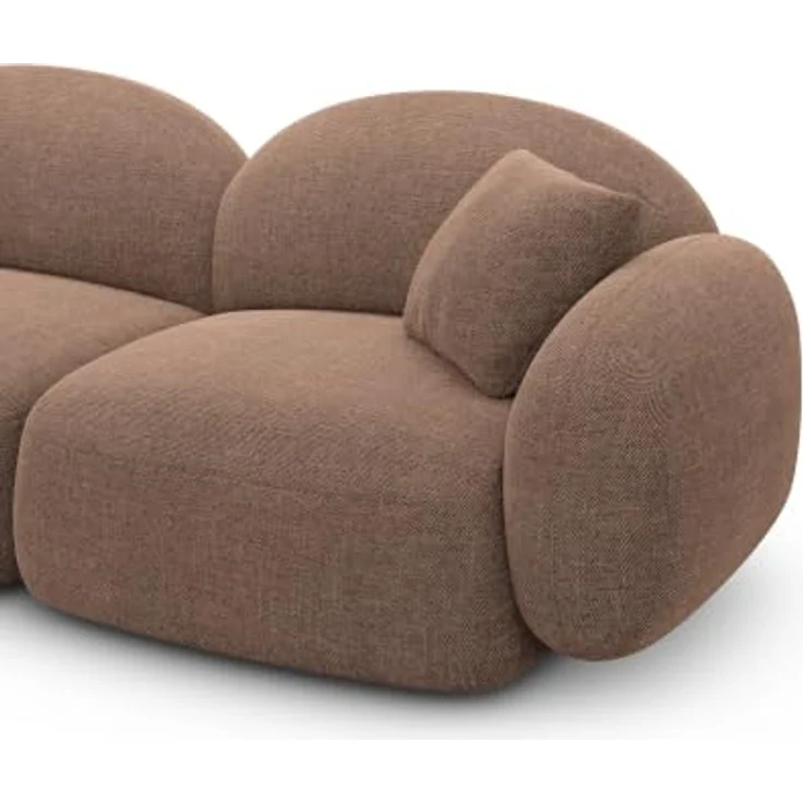 XL Wohnlandschaft Mirello U-Form aus Stoff - Strukturstoff - Braun - Links – Bild 4