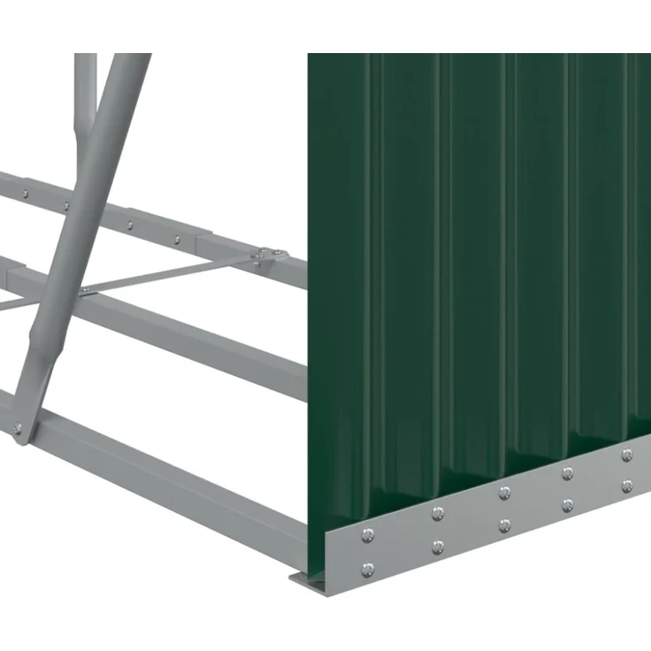 vidaXL Kaminholzunterstand Grün 180x45x100 cm Verzinkter Stahl 364544 – Bild 5