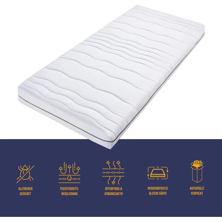 Komfortschaummatratze BeCo DreamFlex, 18 cm Komforthöhe für angenehm weichen Liegekomfort Größe 140 x 200 cm Härtegrad H2 (0 kg - 100 kg) – Bild 7