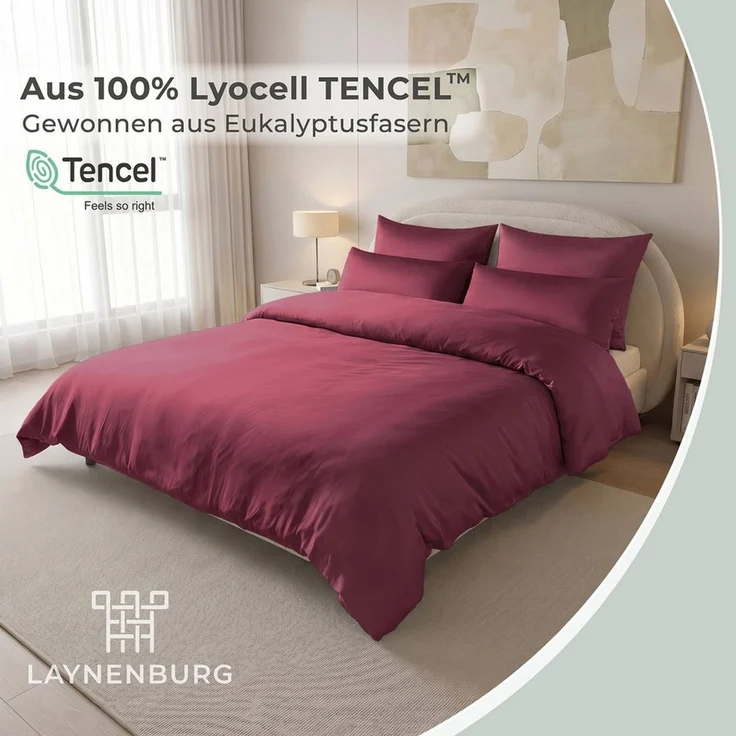 Laynenburg Bettwäsche Eukalyptus aus 100% Tencel Lyocell ab Gr. 135x200 – Bild 2