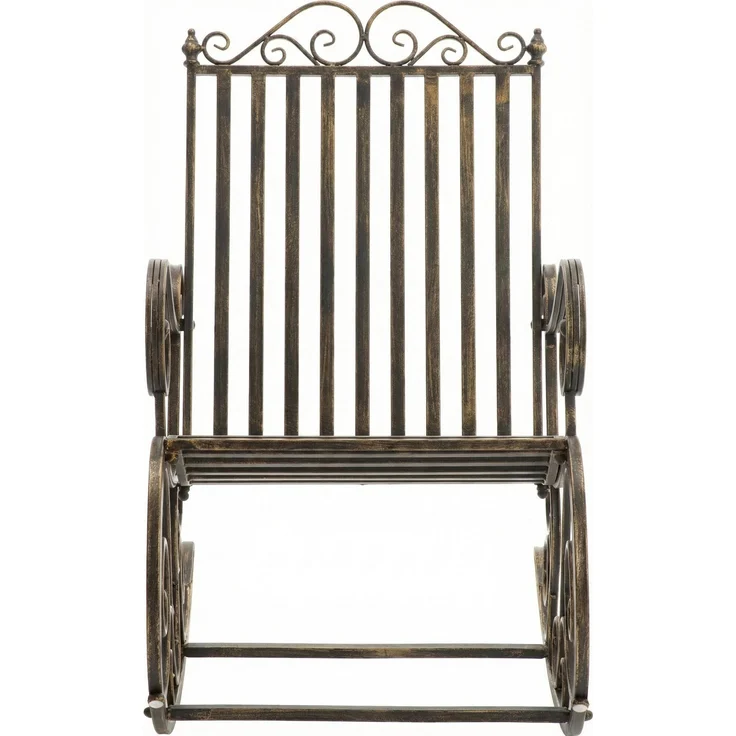 CLP Schaukelstuhl Relaxstuhl Smilla, wetterfest für Garten, Metallgestell,bronze – Bild 8