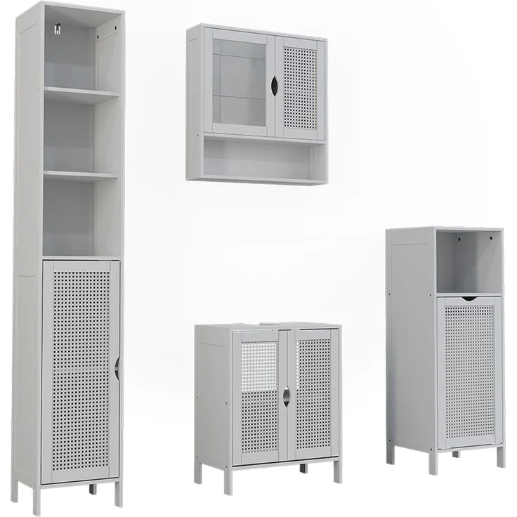 Badmöbel-Set Liora Weiß 4-teilig Vicco – Bild 1