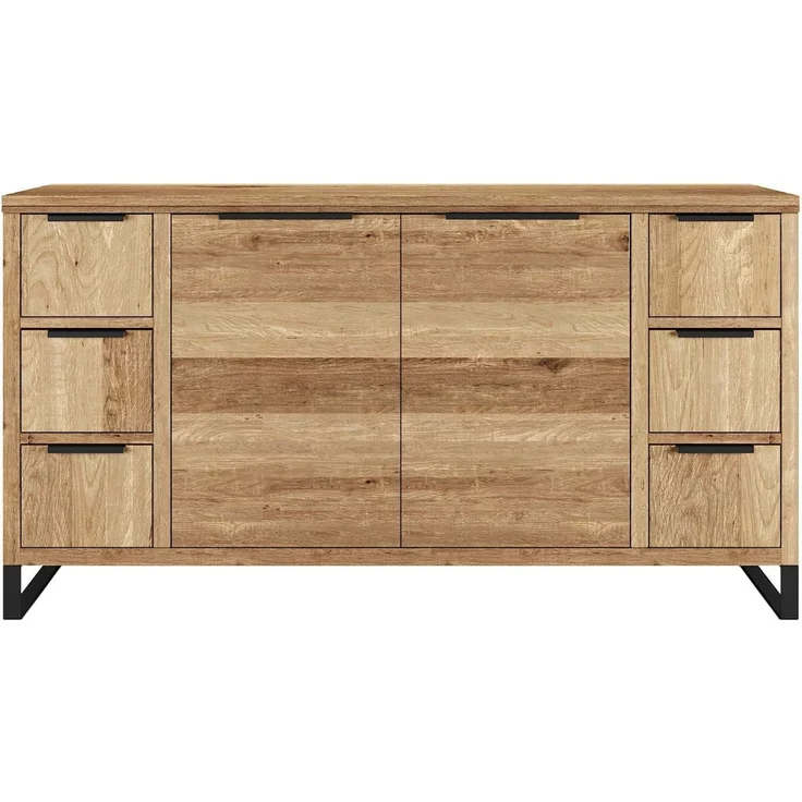 Waschtisch Holz 138cm Woodkings Sydney Wildeiche Braun Badunterschrank Waschplatz Doppelwaschtisch Badezimmerkommode Unterschrank – Bild 7