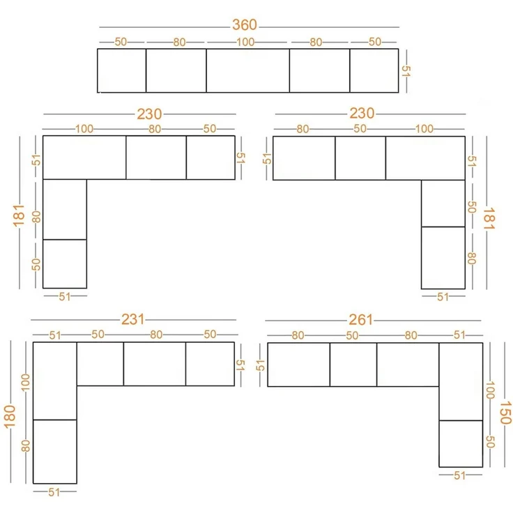 Marmex Möbel Mehrzweckschrank-Set TRES SET X großer Kleiderschrank mit Eckgarderobe Ankleidezimmer, (5-St), 4 Kleiderstangen, Einlegeböden, Stauraum – Bild 2
