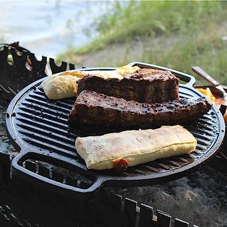 4BIG. fun Grillplatte, geriffelt, Gusseisen schwarz, 36,0 cm – Bild 6