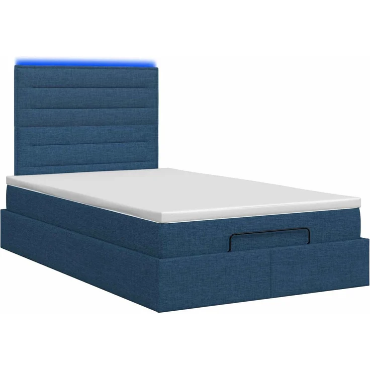vidaXL Ottoman-Bett mit Matratze und LED Blau 120 x 200 cm Stoff 3457985 – Bild 9