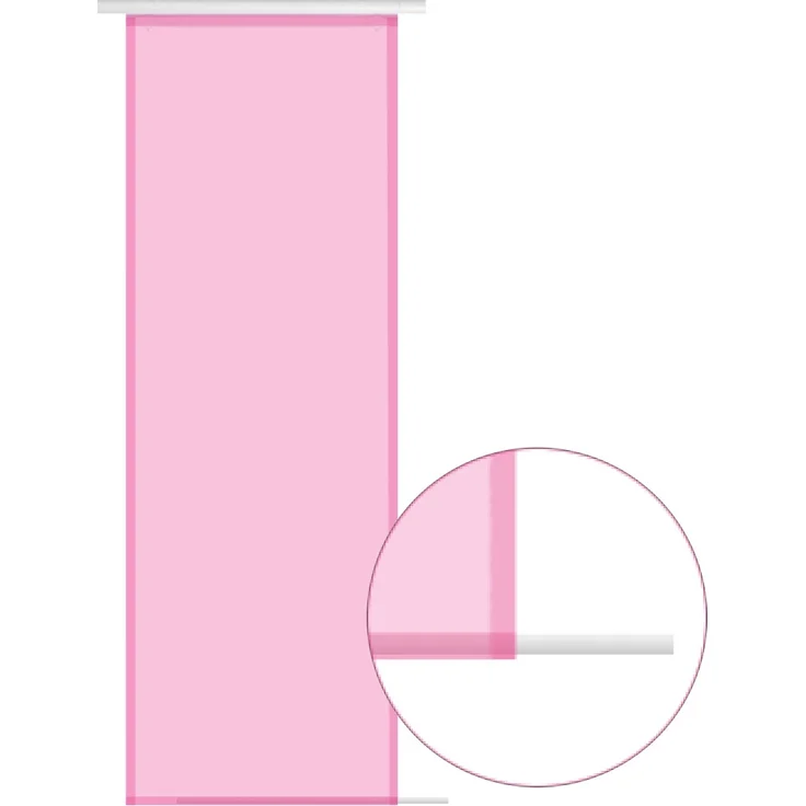 Transparenter Flächenvorhang Voile 60x245 cm wahlweise mit und ohne Technik, schlichte und stilvolle Fensterdekoration in vielen verschiedenen Farben erhältlich (pink - neonpink / mit Technik) – Bild 3