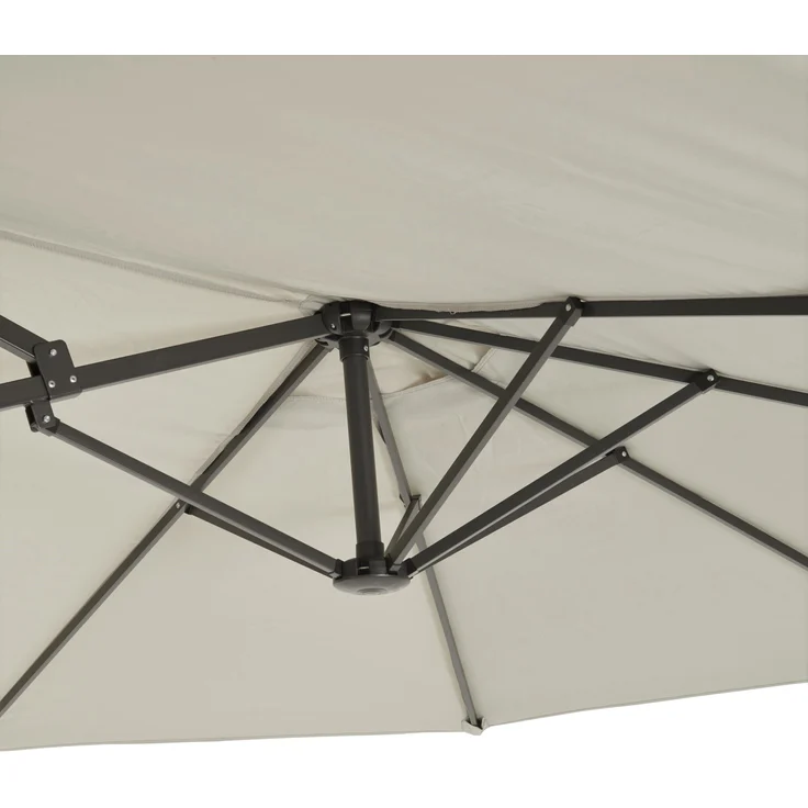 ORIGINAL Garten Sonnenschirm 460x270 cm ovaler Kurbelschirm grau – Bild 4