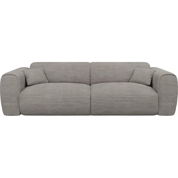 Vente-unique - POGNIA Sofa SamtStoff Grau - B 100 cm x H 73 cm x L 236 cm – Bild 3