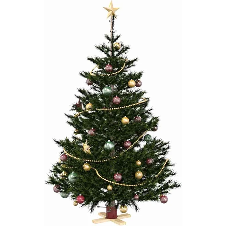vidaXL Weihnachtsbaumständer Rot 50 x 50 x 16 cm Massives Kiefernholz 42019195 – Bild 2