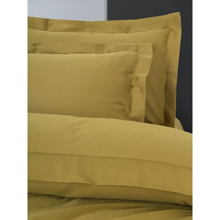 Satin-Doppelbettbezug-Set (DE), 'Elegant', Senf – Bild 2