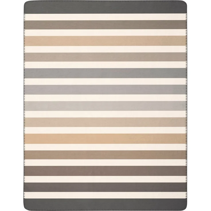 Wohndecke Horizon nature, Biederlack, modernes Streifendesign, mit Zierstich – Bild 1
