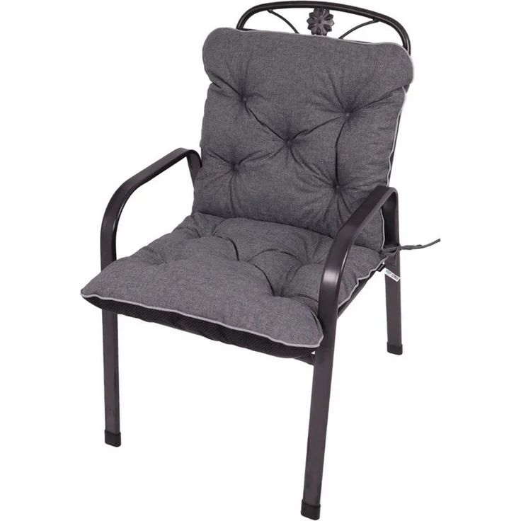TexDeko Sitzauflage Ecolen Niedriglehner 40 x 40 x 40cm - gesteppte Gartenstuhl-Auflage, (1× Gartenstuhl-Auflage (80 × 40cm), UV-Beständig, Wasserabweisend mit Anti-Rutsch Boden