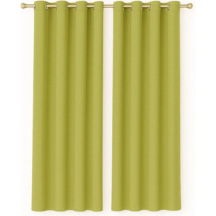 Gardine mit Ösen *** x *** cm ( Breite x Länge ) in ***, blickdichter Vorhang, Ösenvorhang in vielen Variationen 140x225 cm Grün – Bild 1