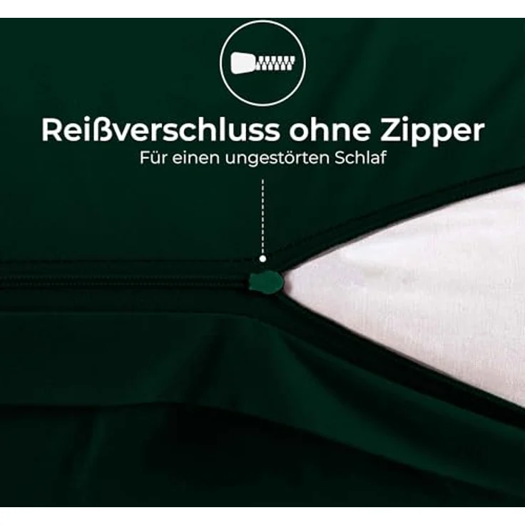 Kissenbezug 30x50 Renforcé Baumwolle (2er-Set) - Grün - Dicht gewebt mit 57 Fäden/cm² - Kissenbezug 50x30 - Oeko Tex Zertifiziert - Dreamzie – Bild 5