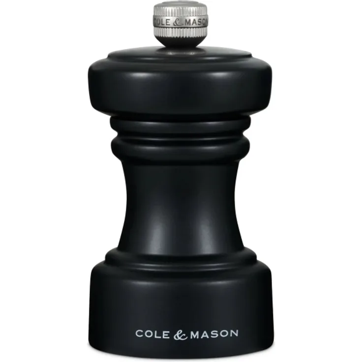 Cole & Mason H233060 Salzmühle Schwarz Buchenholz Karbonstahl Karbonstahl Salz 104 mm