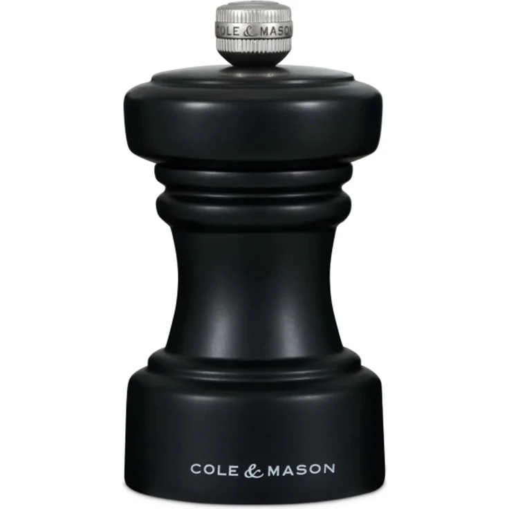 Cole & Mason H233060 Salzmühle Schwarz Buchenholz Karbonstahl Karbonstahl Salz 104 mm