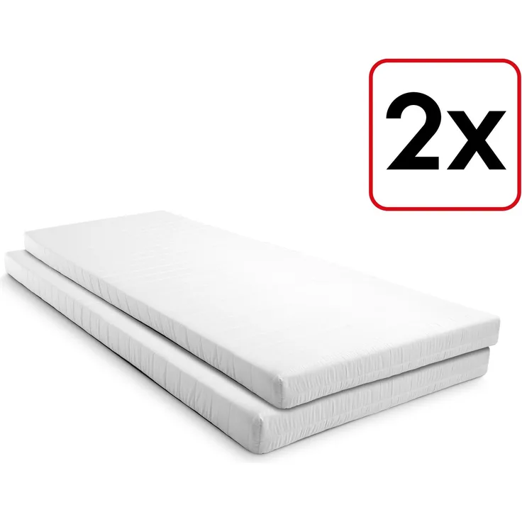 Komfortschaummatratze K10 90 x 200 cm, Höhe 10 cm, Härtegrad H3, Twin-Set