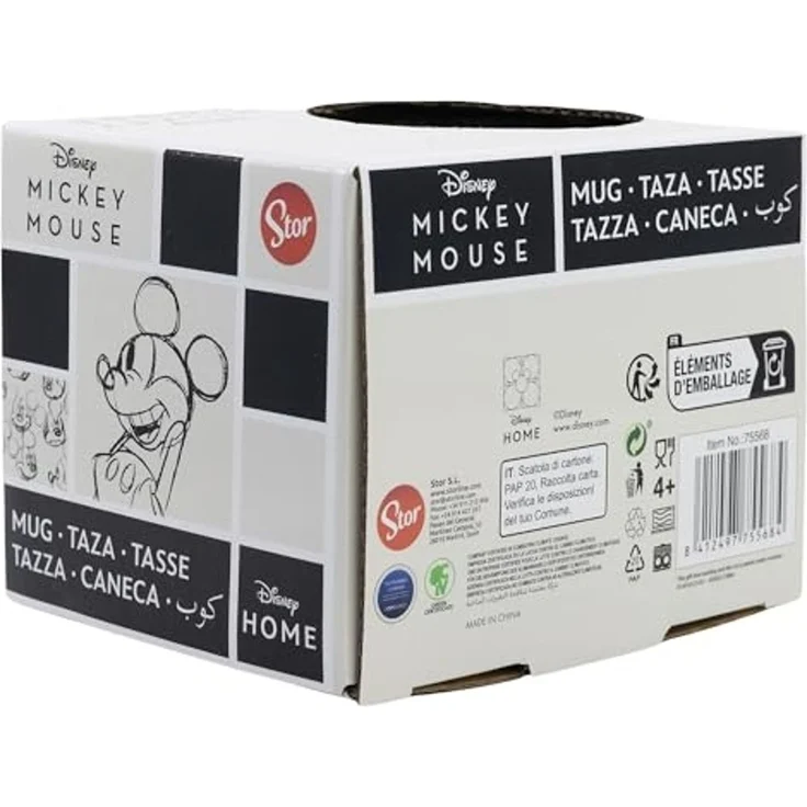 Tasse mit Disney Mickey Mouse Motiv ca. 410ml aus Keramik ca. Ø 9 x 10 cm Skizze – Bild 5
