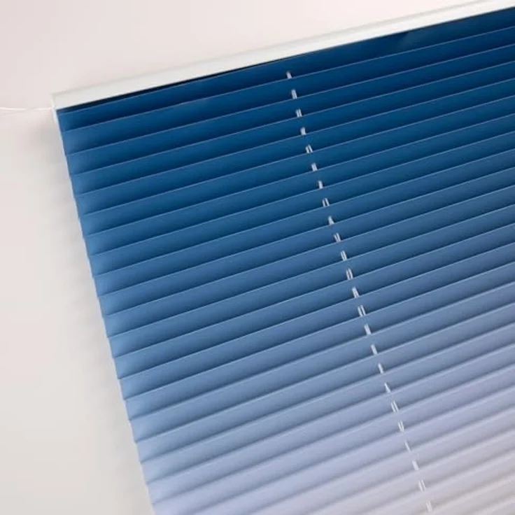 Plissee mit Farbverlauf 90x130 cm(BxH) Blau-Weiß plissees klemmfix ohne Bohen Blickdicht Faltrollo Lichtdurchlässig Rollos für Fenster ohne Bohren – Bild 2