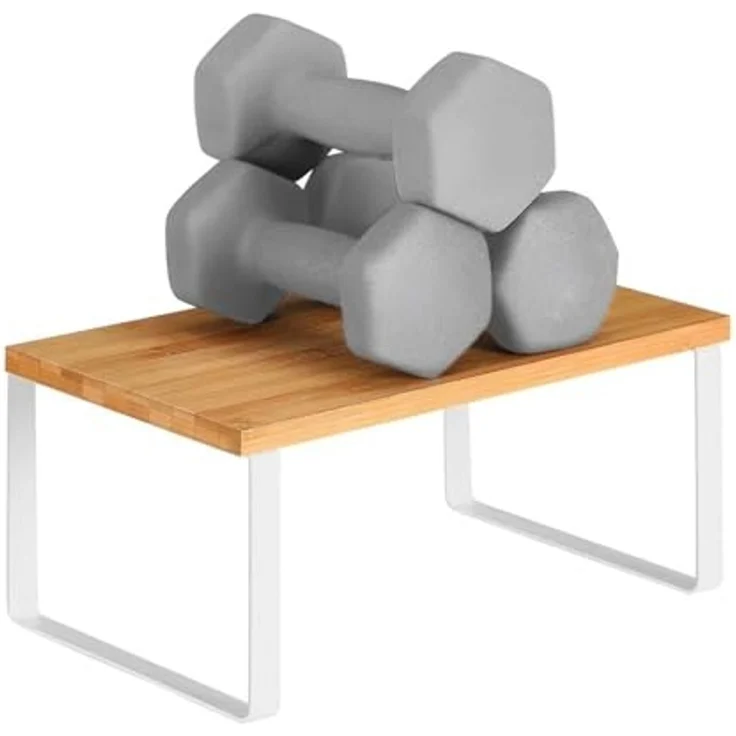 Avilia Set mit 2 Regalen aus Bambus und Metall, 19,5 x 29,5 x 15,8 cm und 18,5 x 29,7 x 13,7 cm – platzsparendes Regal für kleine Räume – ideal für Küche, Bad und Wohnzimmer – Kit für einfache Montage – Bild 6