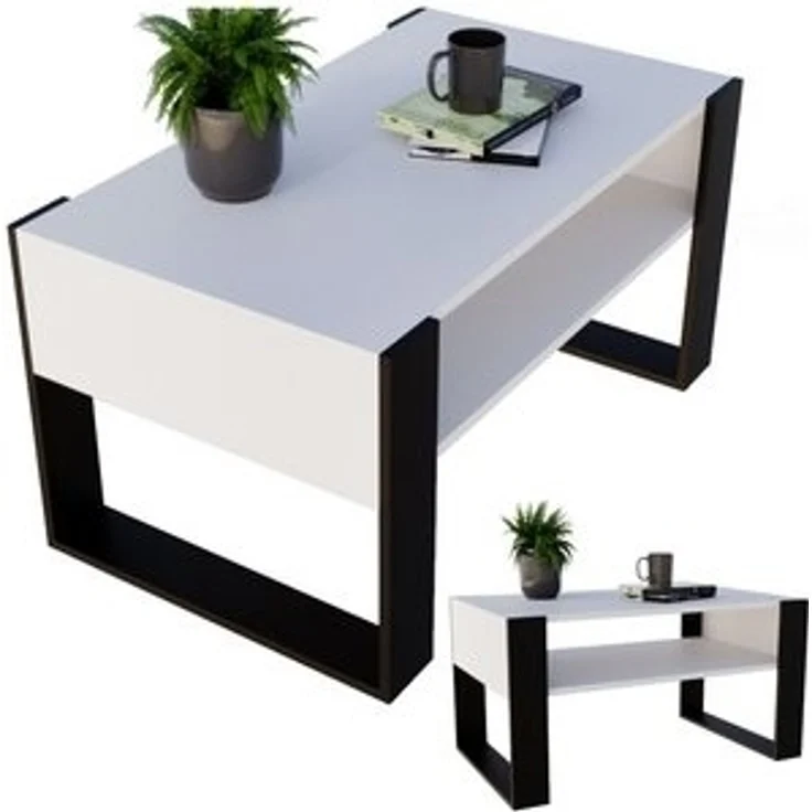 CraftPAK Couchtisch Wohnzimmer Tisch für Couch - mit zusätzlicher Ablagefläche – Bild 6