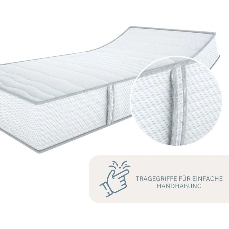 Taschenfederkernmatratze MEDIC SILVER, MSS e.K, 24 cm hoch, Silvercare Bezug, Antibakterielle Silberfäden, 4 Wendegriffe – Bild 3