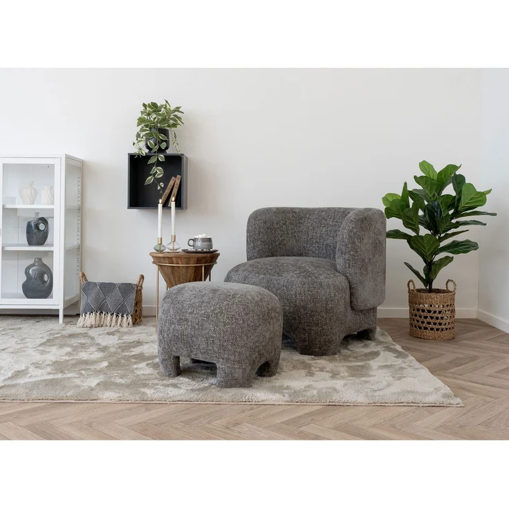 House Nordic Pouf, grau, 53x41 cm, HN1280 – Bild 4