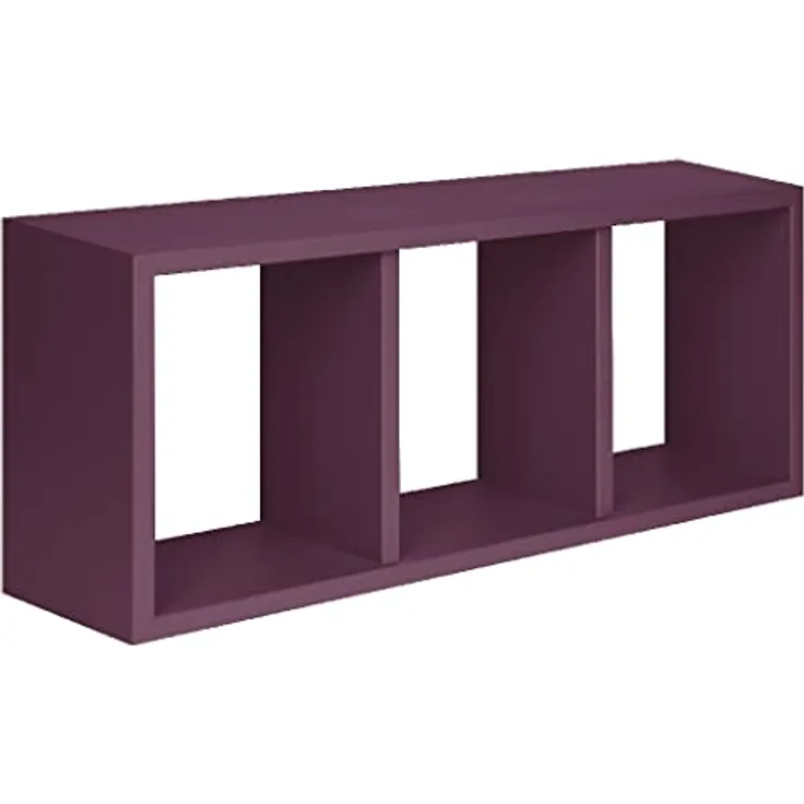 Homemania Tristano Wandregal – Wohnzimmer, Schlafzimmer, Büro, MDF, Violett, 70 x 30 x 15,5 cm