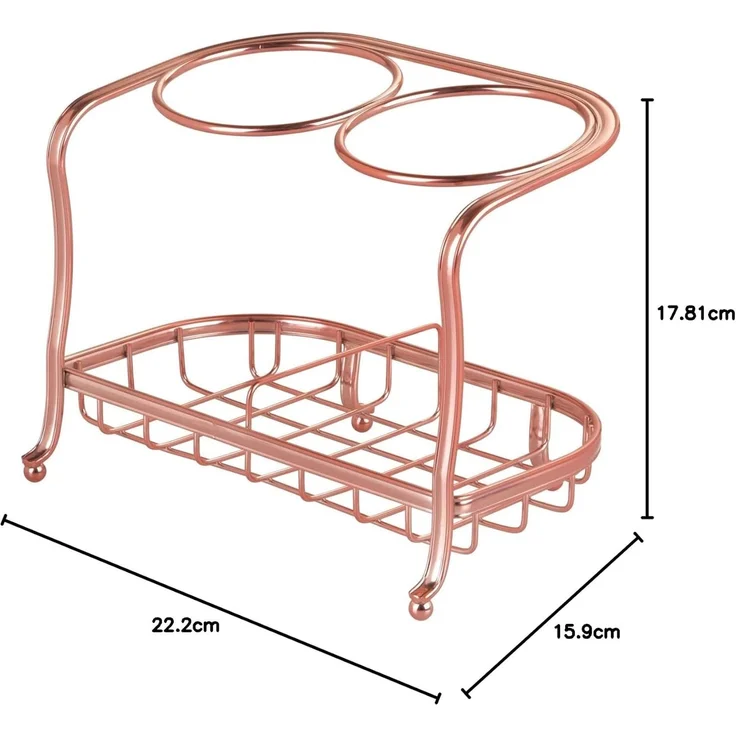 Föhnhalter Glätteisenhalter gold Haarfönhalter Haarstylinghalter Ablage mDesign – Bild 6