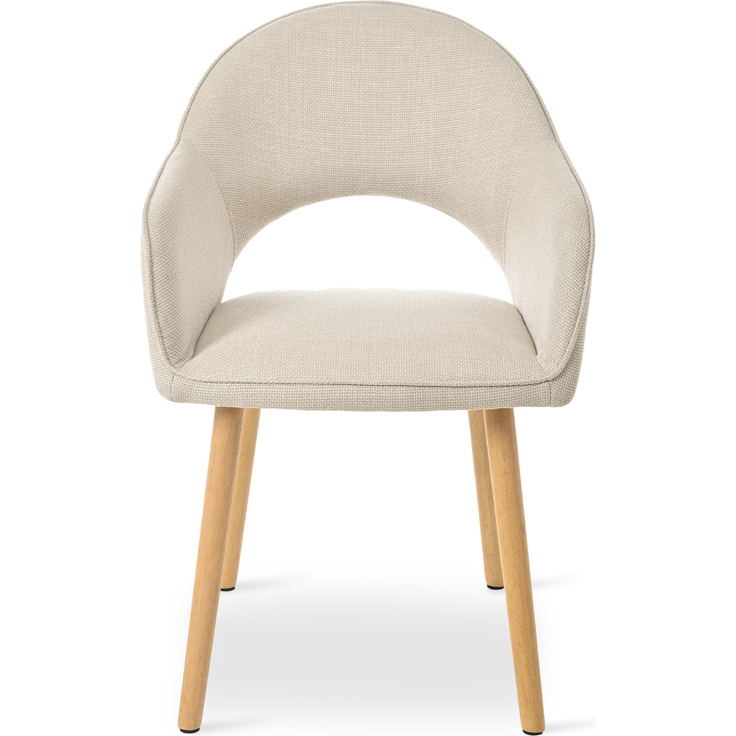 GOEURVANT 1316 Esszimmerstühle 2er-Set mit Armlehnen, Webstoff - Beige – Bild 3