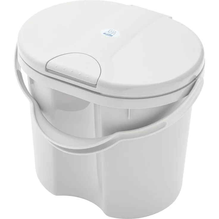 Rotho Babydesign Windeleimer Tilo, hygienischer Tipp-Deckel, 11 Liter Fassungsvermögen, Mistletoe White