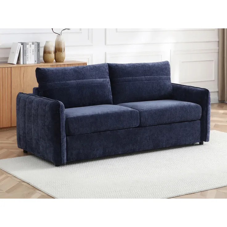 Vente-unique - MALOGU Sofa Stoff Blau - B 103 cm x H 82 cm x L 192 cm