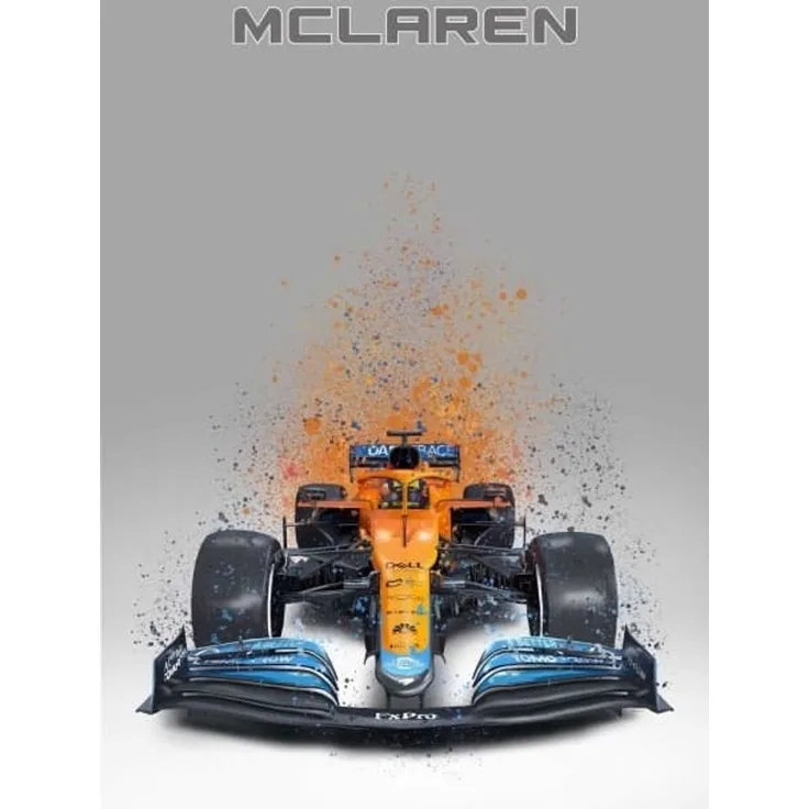 Poster Formel 1 Rennwagen Aquarell · Deko Print ohne Rahmen - MCLAREN / 50x70 cm