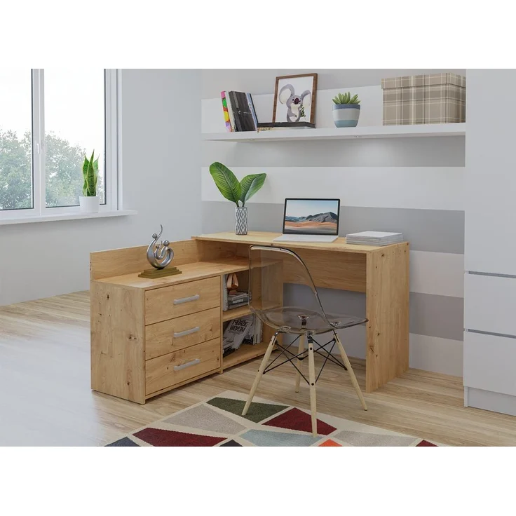 ibonto SCHREIBTISCH 20x50x76 cm ARTISAN EICHE Computertisch (H 76 x T 50 x B 120 cm) – Bild 3