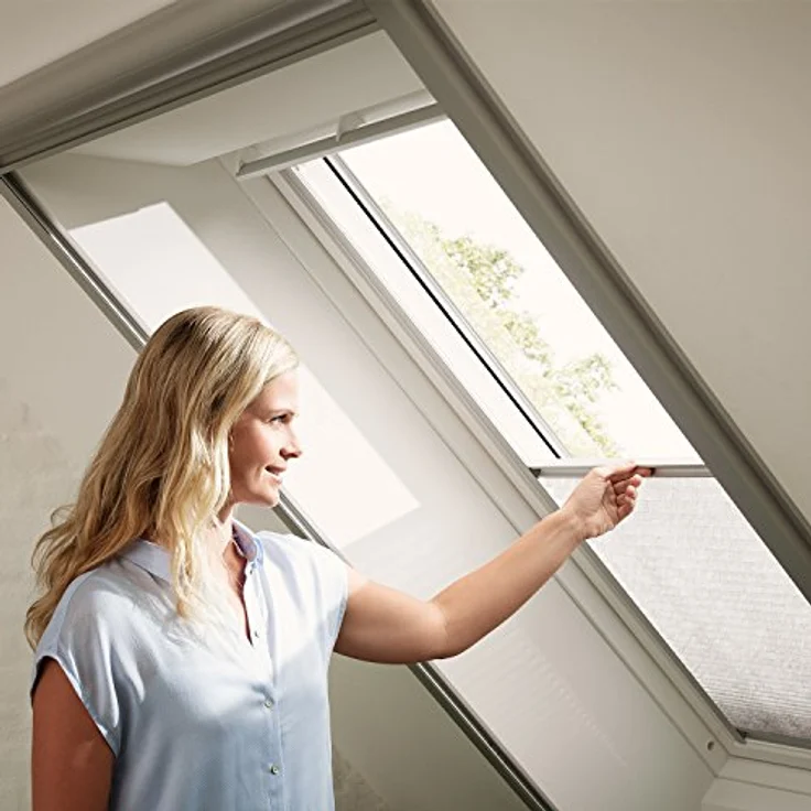 Velux Dachfensterplissee FHL F08 1016S, manuelles Plissee in Weiß mit Aluminium-Schiene, stufenlos verstellbar – Bild 4