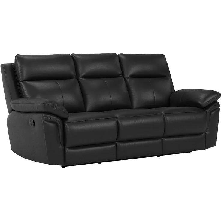 Relaxsofa 3-Sitzer PAKITA - Büffelleder - Schwarz