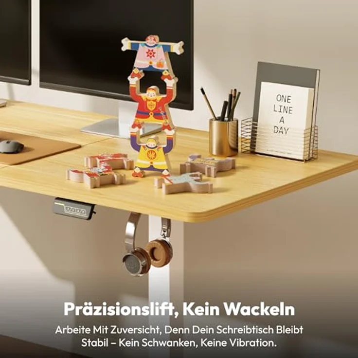 SANODESK Elektrisch Höhenverstellbarer Schreibtisch 180x80 cm – Ergonomischer Steh-Sitz Tisch mit Memory-Funktion für Homeoffice und Heimbüro, ahorn, Computertisch, Standing Desk – Bild 7