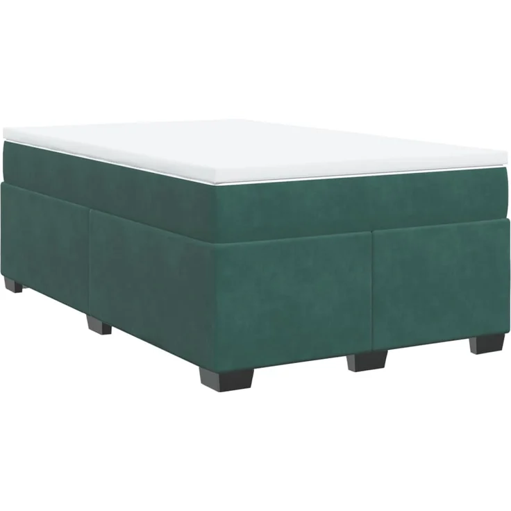 vidaXL Boxspringbett mit Matratze Dunkelgrün 120x200 cm Samt 3285278 – Bild 2