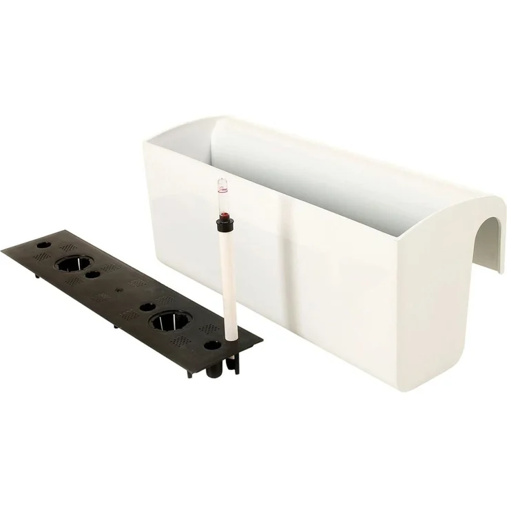 VIVANNO Balkonkasten Kunststoff BALKONA CLASSICO Kasten - Hochglanzweiß Hochglanz (1 St), 50x20x22 cm – Bild 1