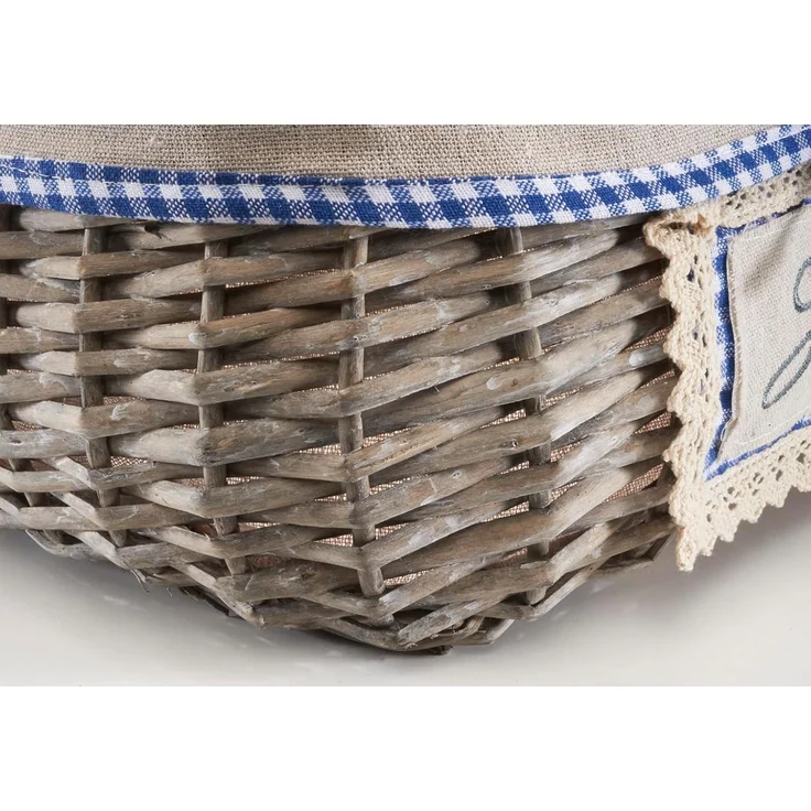 Kobolo Dekokorb Korb eckig Weide grey-washed mit Textil – Bild 6