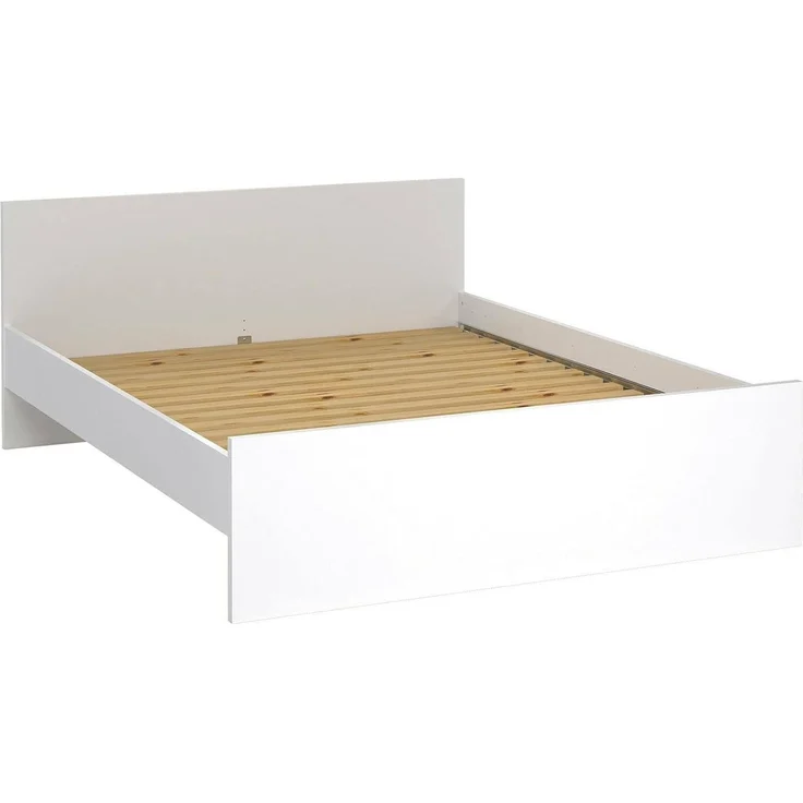 Dmora - Orthopädisches Doppelbett LattenrostFloria, Bettgestell, Orthopädischer Lattenrost, Lattenroste für Bettstruktur, 207x166 h80 cm, Weiß – Bild 2