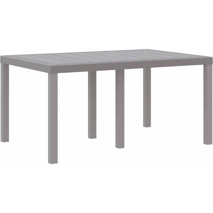 vidaXL Gartentisch Hellgrau 150 x 100 x 73 cm Poly-Rattan 871687 – Bild 2