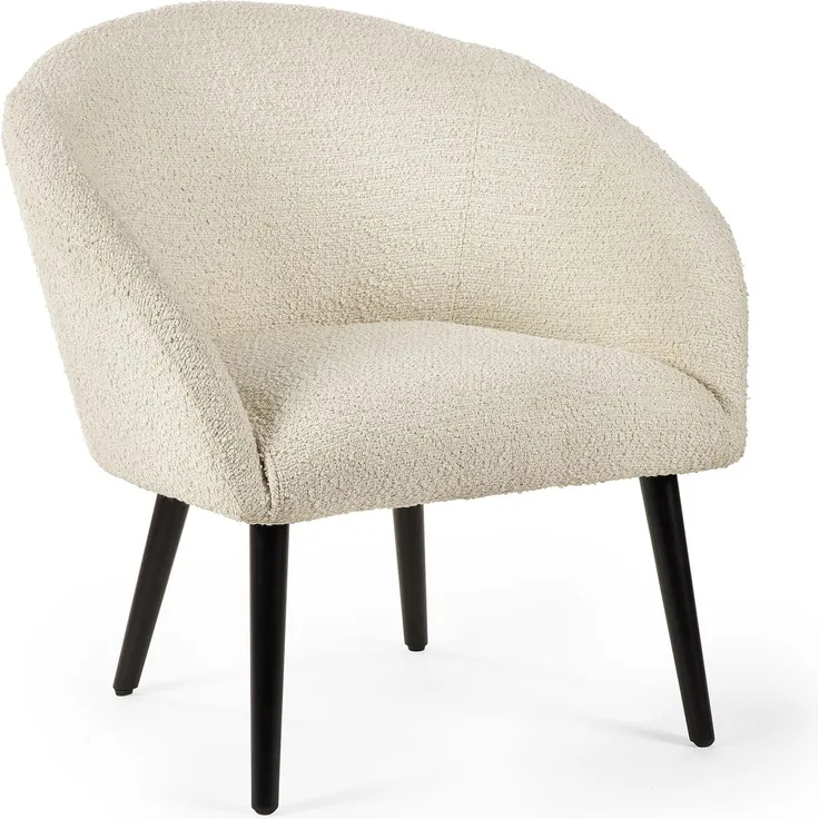 Julian Bowen Amari Boucle-Akzentstuhl, Elfenbein, 76,5 x 71 x 78