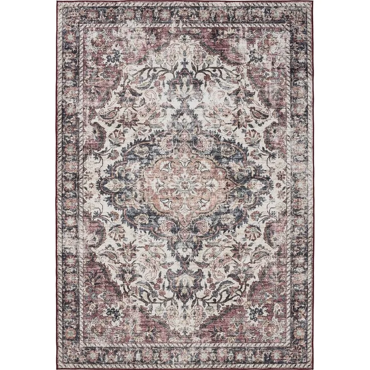 Interiyou Teppich Gent, Rechteckig, Höhe: 5 mm, Vintage Kurzflor für Wohnzimmer, Schlafzimmer, waschbar, pflegeleicht