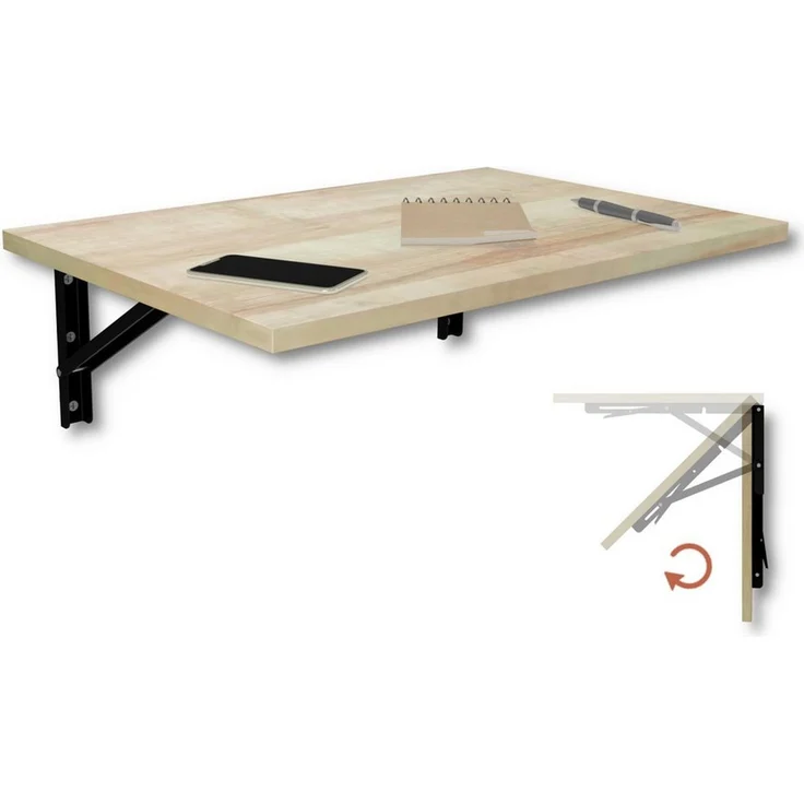 KDR Produktgestaltung Klapptisch 60x40 Wandklapptisch Esstisch Küchentisch Schreibtisch Wand Tisch, Eiche – Bild 1