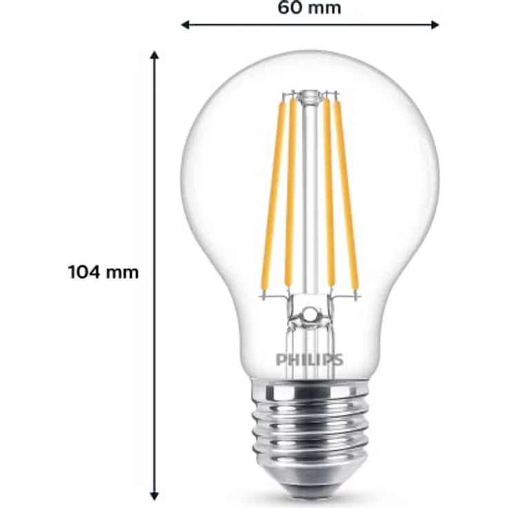 Philips LED classic Lampe 75W E27 Warmw 1055lm klar 1erPack – Bild 4
