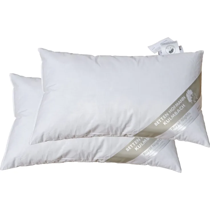 2 Stück Betten Hofmann Lendenkissen 25x40 Nackenkissen Kuschelkissen Flugzeugkissen 30% Daunen 100 g