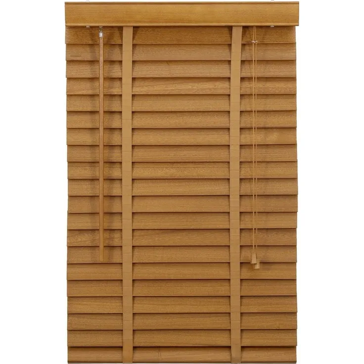 Sekey Jalousie Holzjalousie 50 mm Lamellen Fensterjalousie Blickschutz Jalousie, Klemmträger mit Feststellschraube